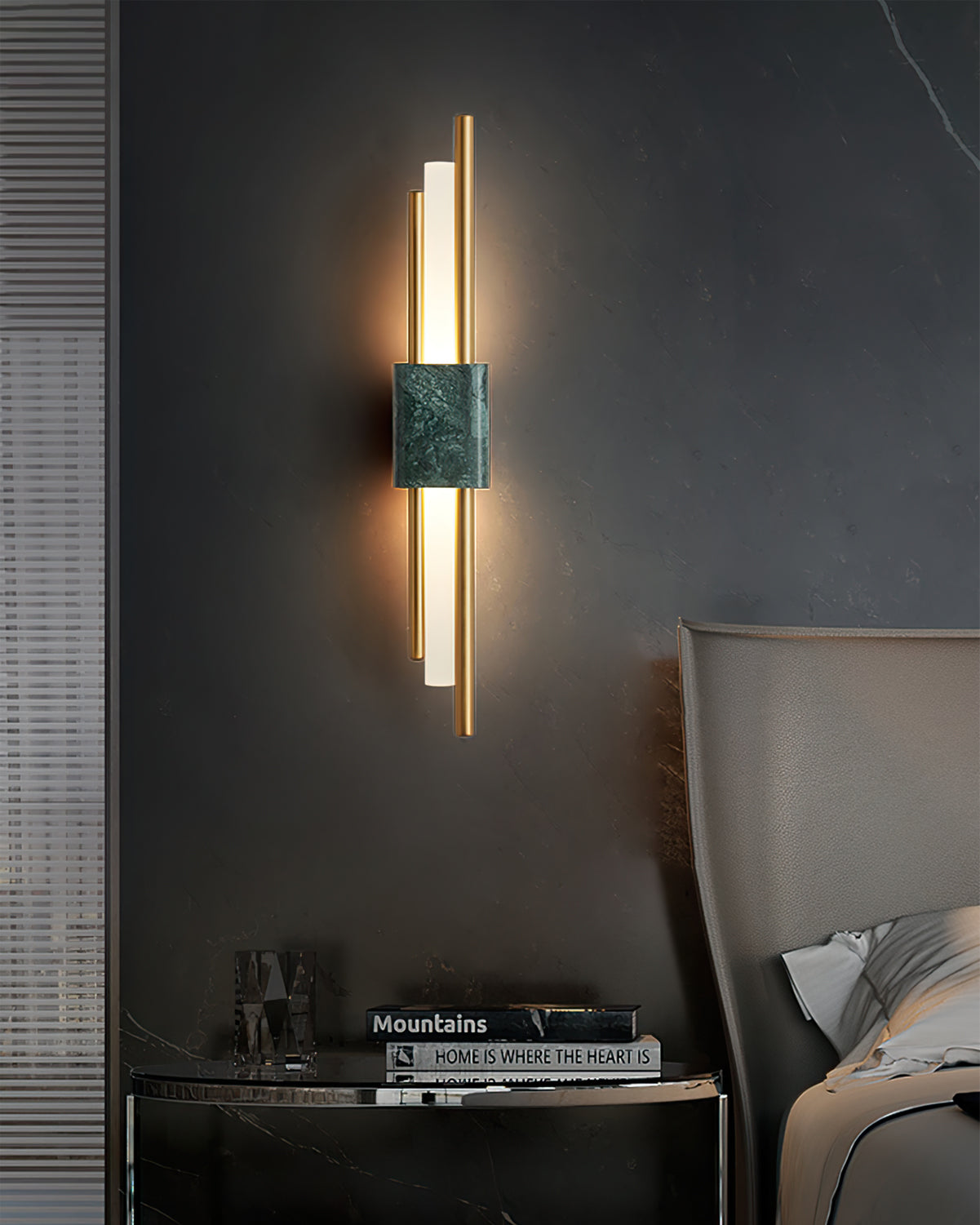 Modern Marble Wall Light Gold Metal Linear Design - Product detail 8