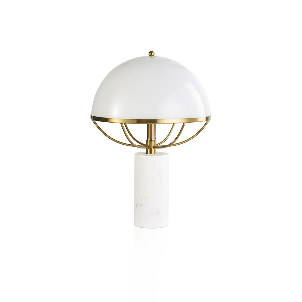 Modern Table Lamp White Dome Shade with Marble Base - Product detail 14