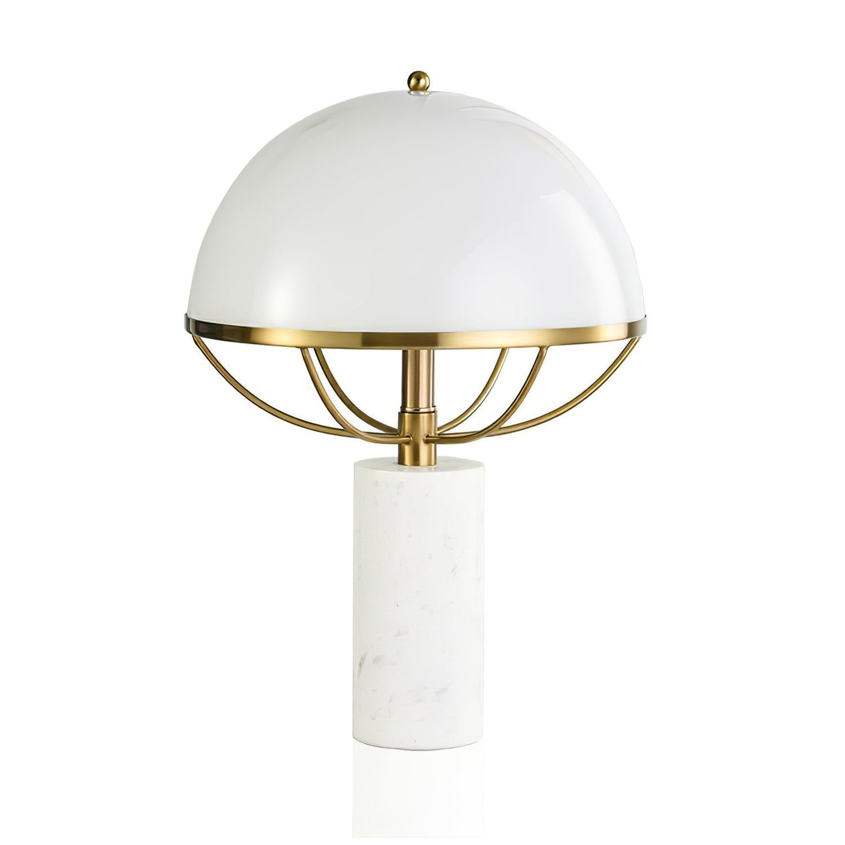 Modern Table Lamp White Dome Shade with Marble Base - Product detail 13