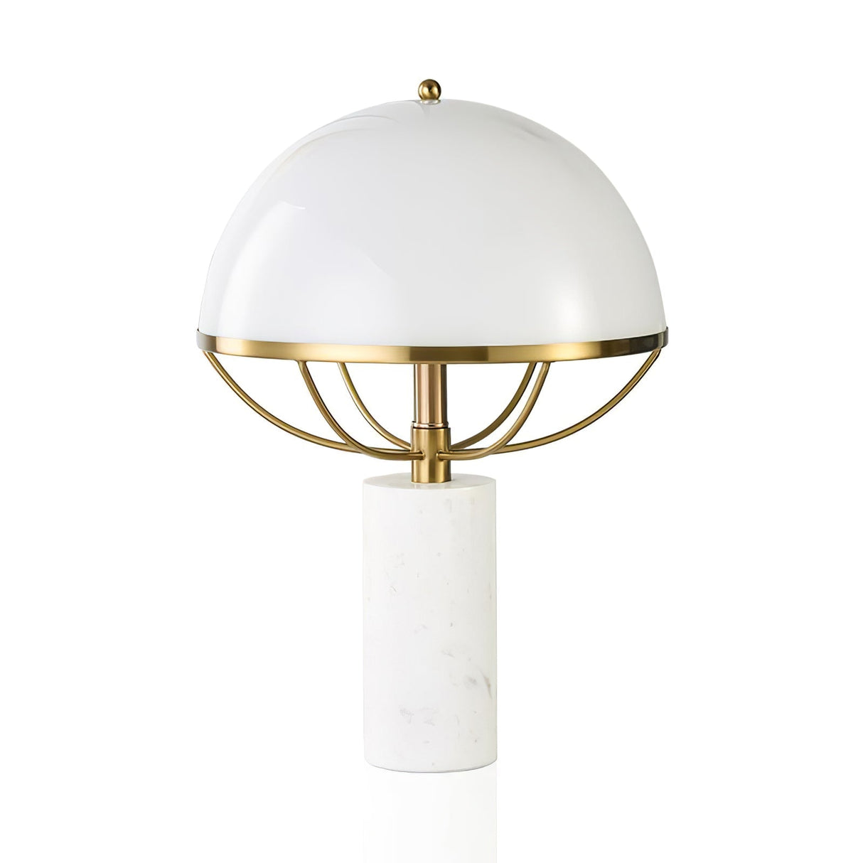 Modern Table Lamp White Dome Shade with Marble Base - Product detail 16