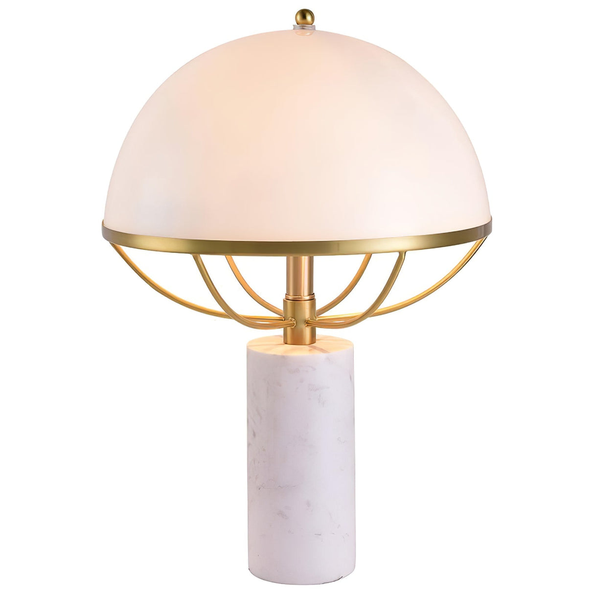 Modern Table Lamp White Dome Shade with Marble Base - Product detail 17