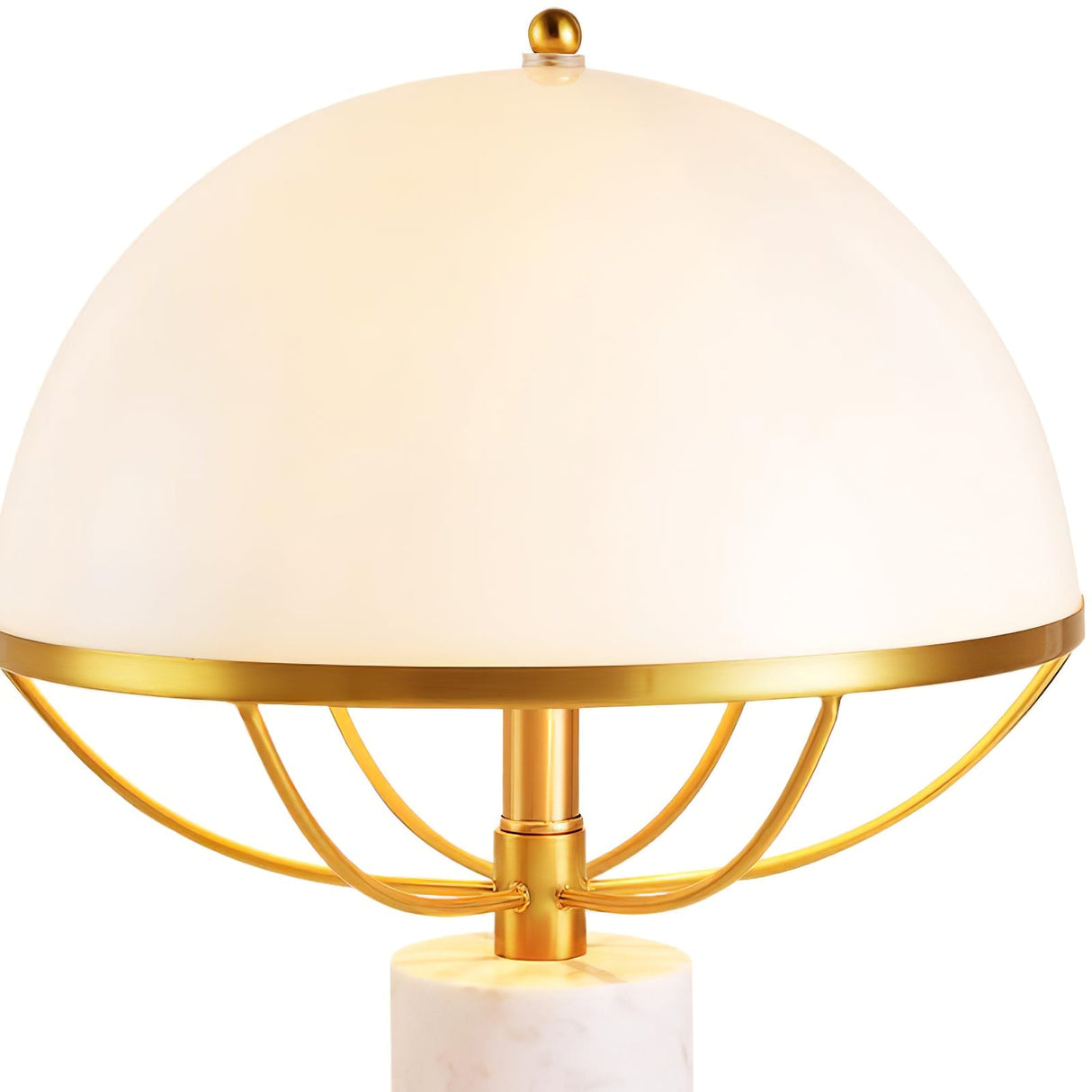 Modern Table Lamp White Dome Shade with Marble Base - Product detail 18