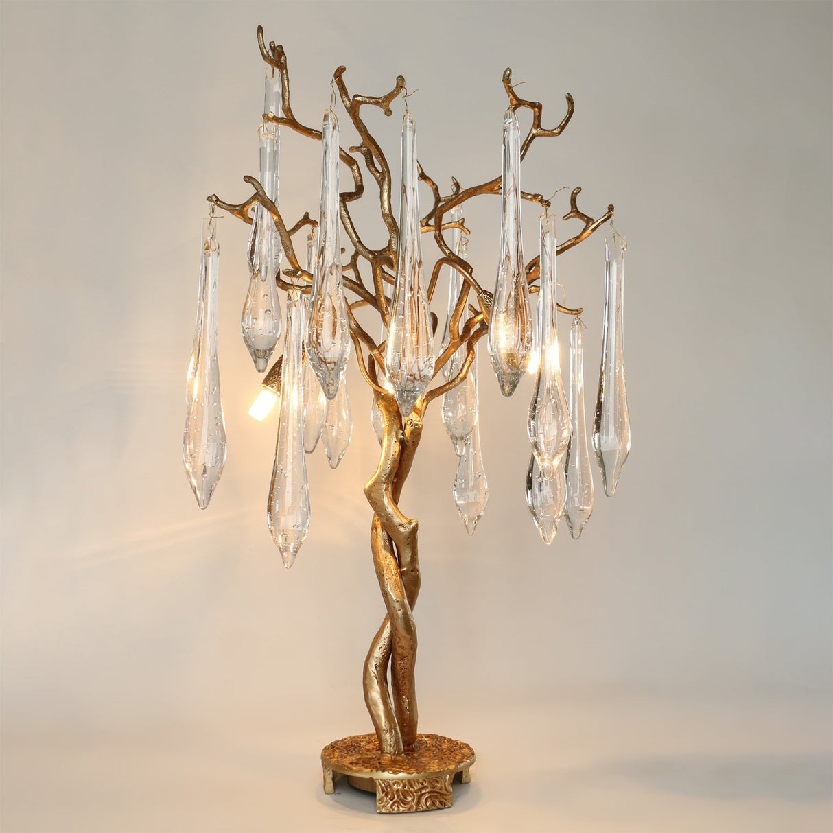 Crystal Branch Table Lamp Brass Frame With Glass Droplets - Product detail 8