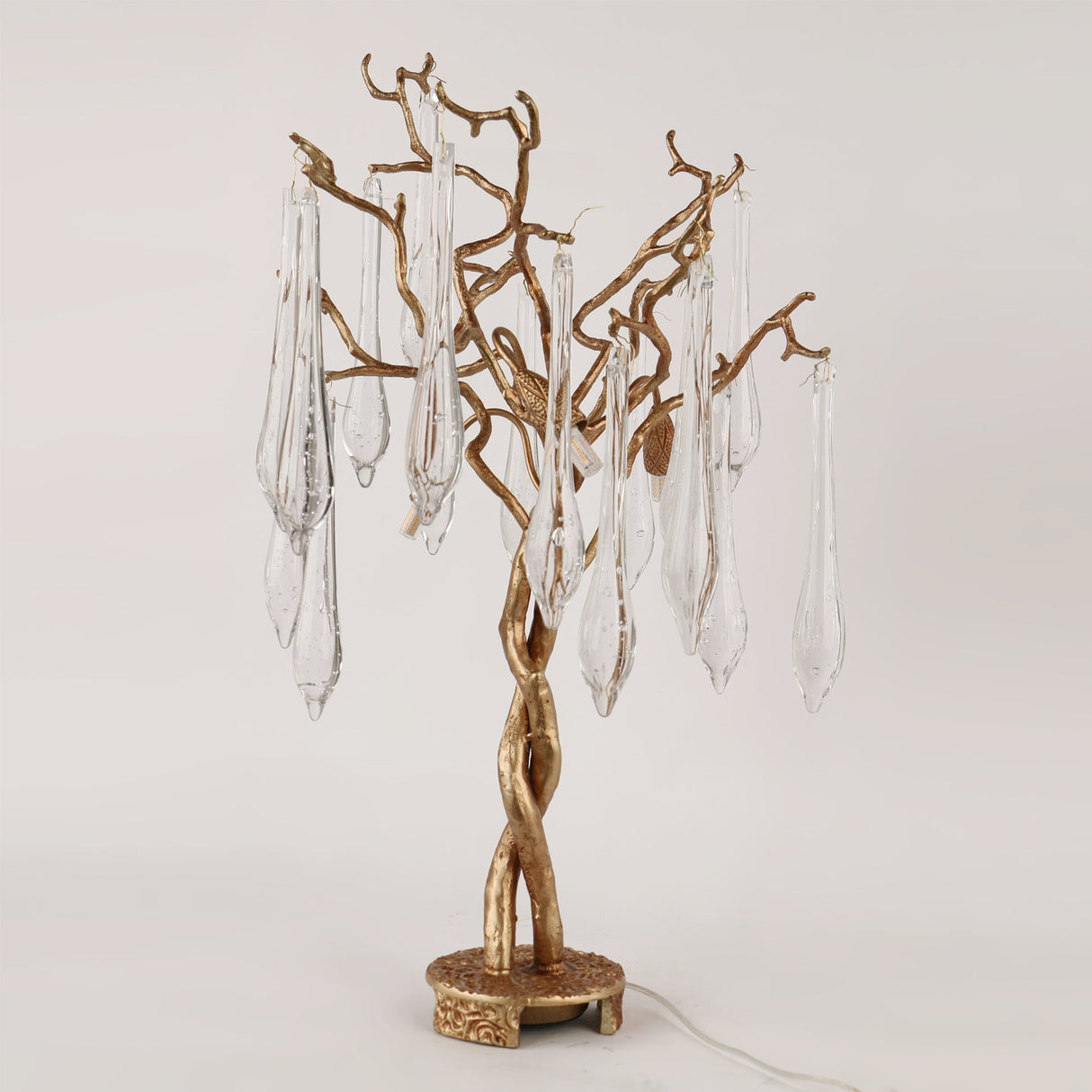 Crystal Branch Table Lamp Brass Frame With Glass Droplets - Product detail 9