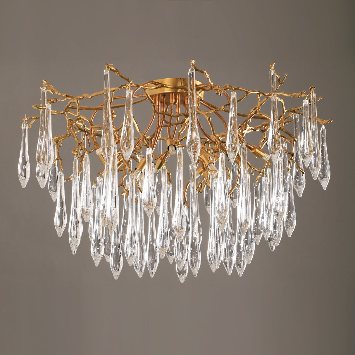 Crystal Ceiling Lamp Brass Frame with Glass Droplets - Product detail 25
