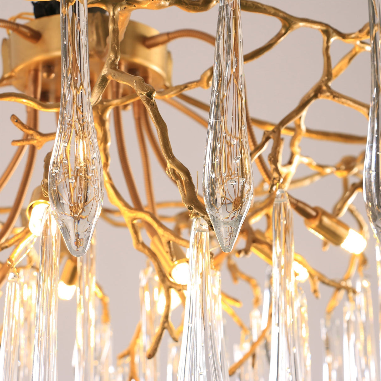 Crystal Ceiling Lamp Brass Frame with Glass Droplets - Product detail 21