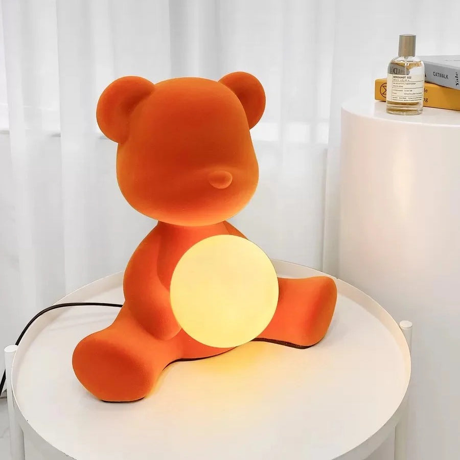 Teddy Bear Table Lamp  Soft Velvet LED Night Light - Detailed view