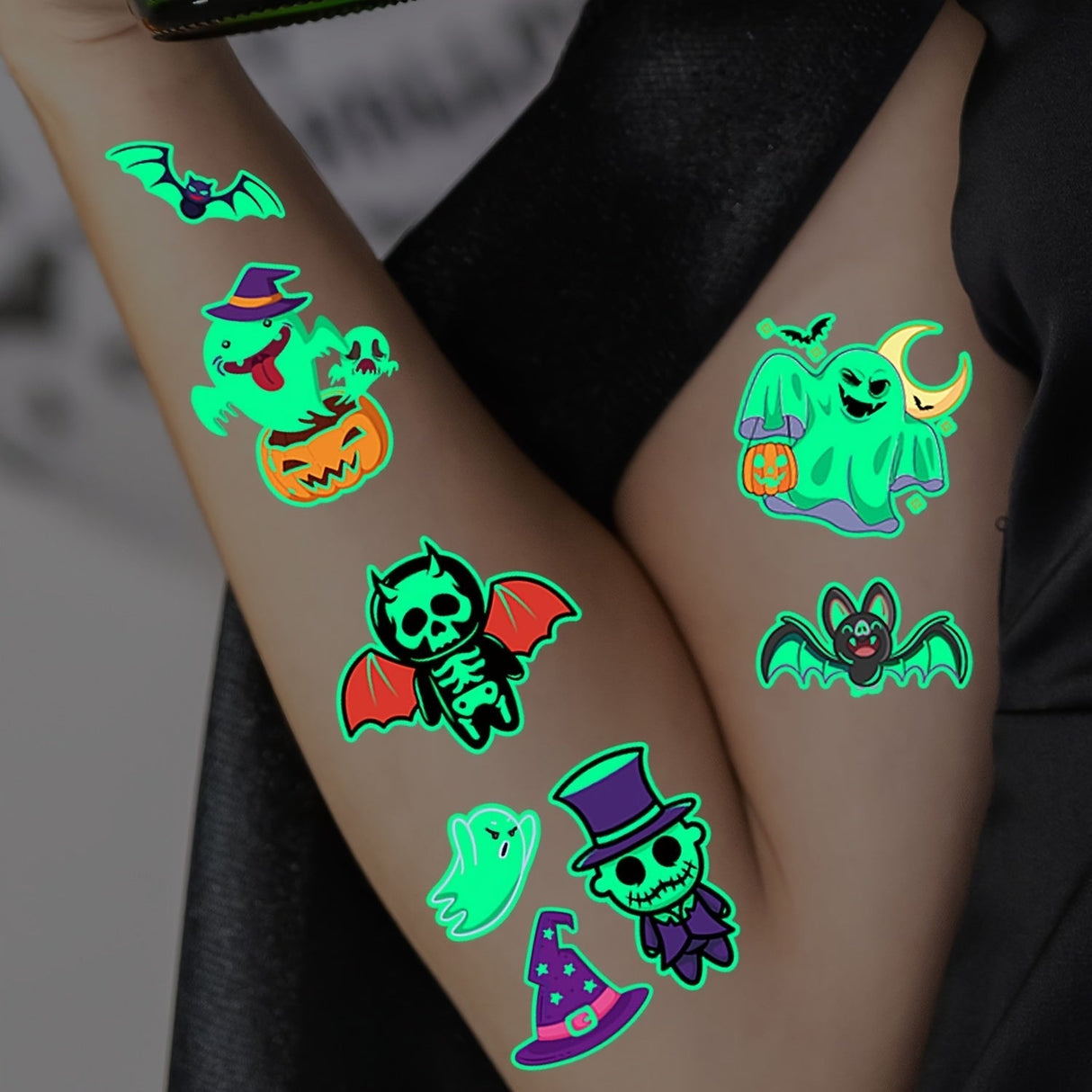 Halloween Glow Tattoos  Luminous Kids Body Art - Product showcase