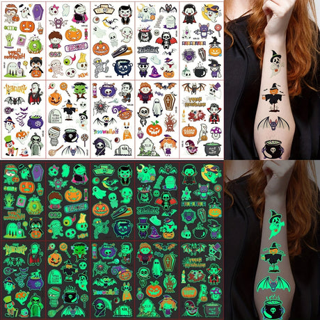 Halloween Glow Tattoos  Luminous Kids Body Art - Product detail 5