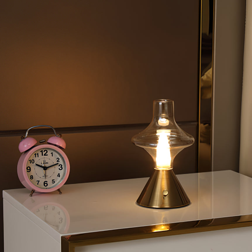 Vintage Table Lamp Glass Hourglass Design - Product detail 9