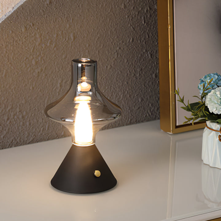 Vintage Table Lamp Glass Hourglass Design - Product detail 15