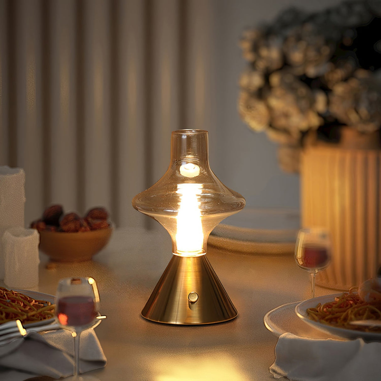 Vintage Table Lamp Glass Hourglass Design - Product detail 19