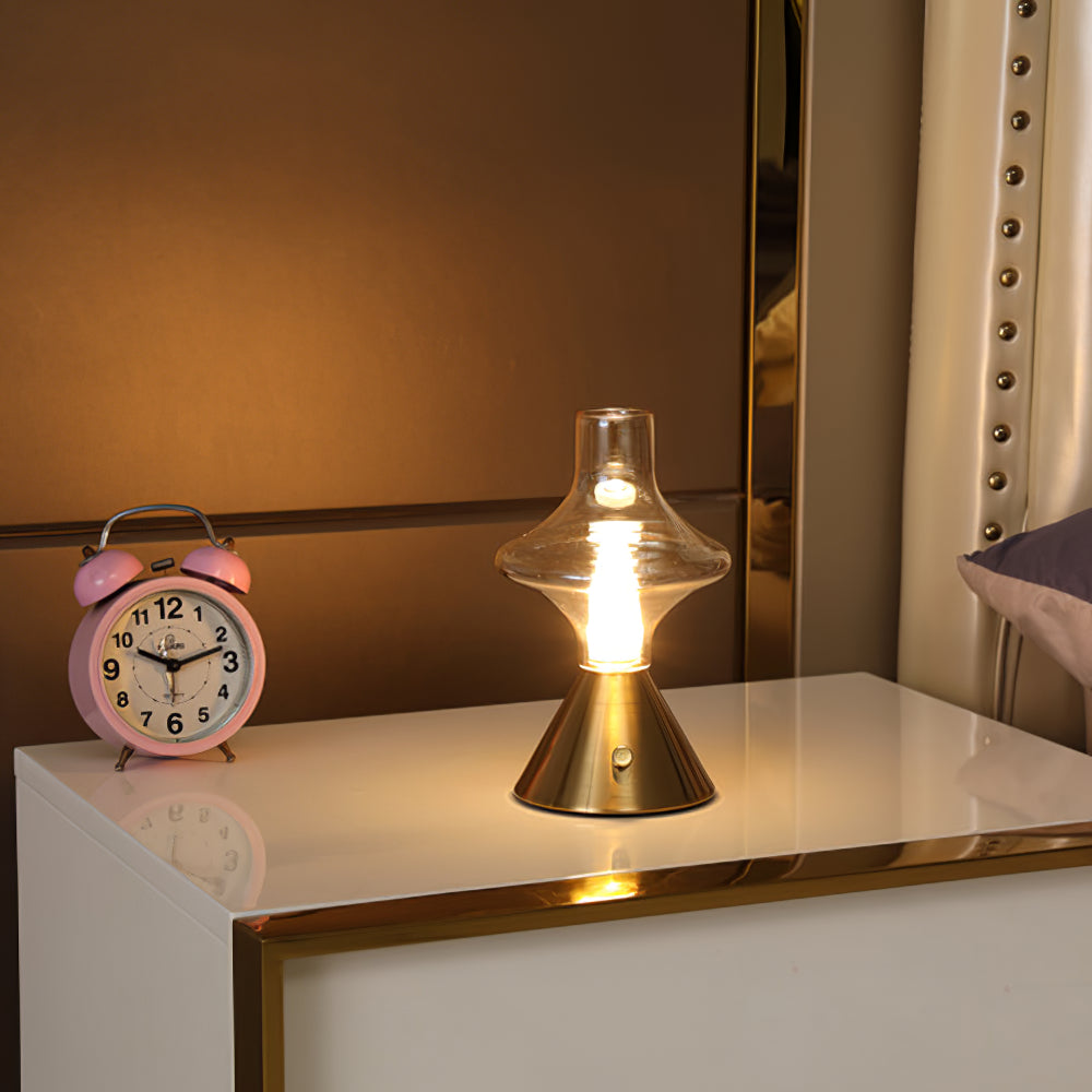 Vintage Table Lamp Glass Hourglass Design - Product detail 22