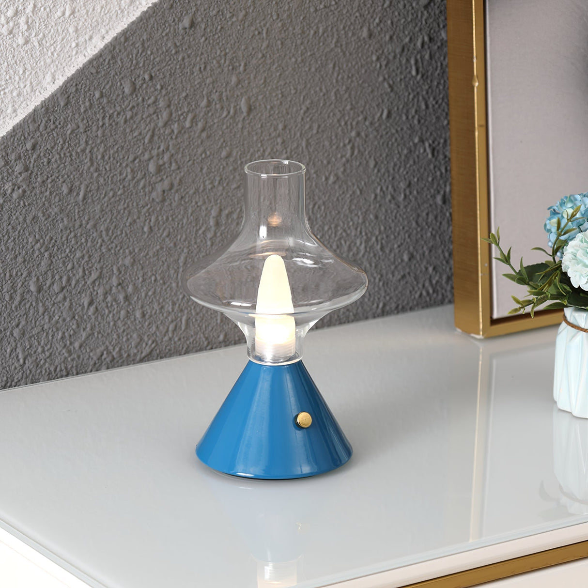 Vintage Table Lamp Glass Hourglass Design - Product detail 24