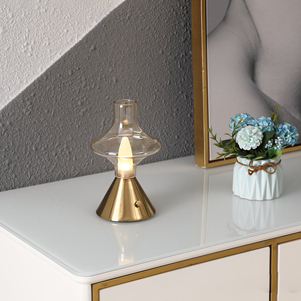 Vintage Table Lamp Glass Hourglass Design - Product detail 25