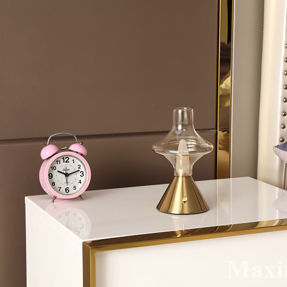 Vintage Table Lamp Glass Hourglass Design - Product detail 26