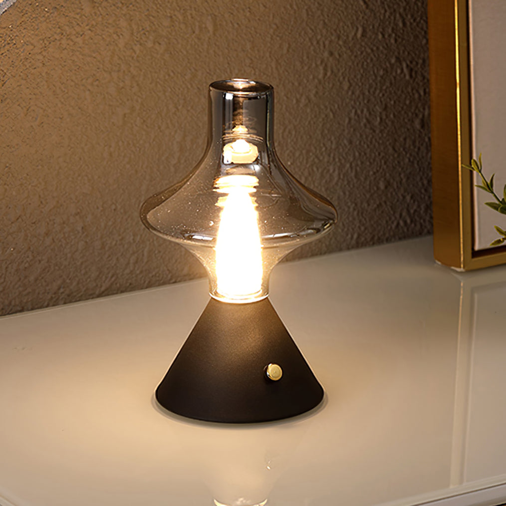 Vintage Table Lamp Glass Hourglass Design - Product detail 6