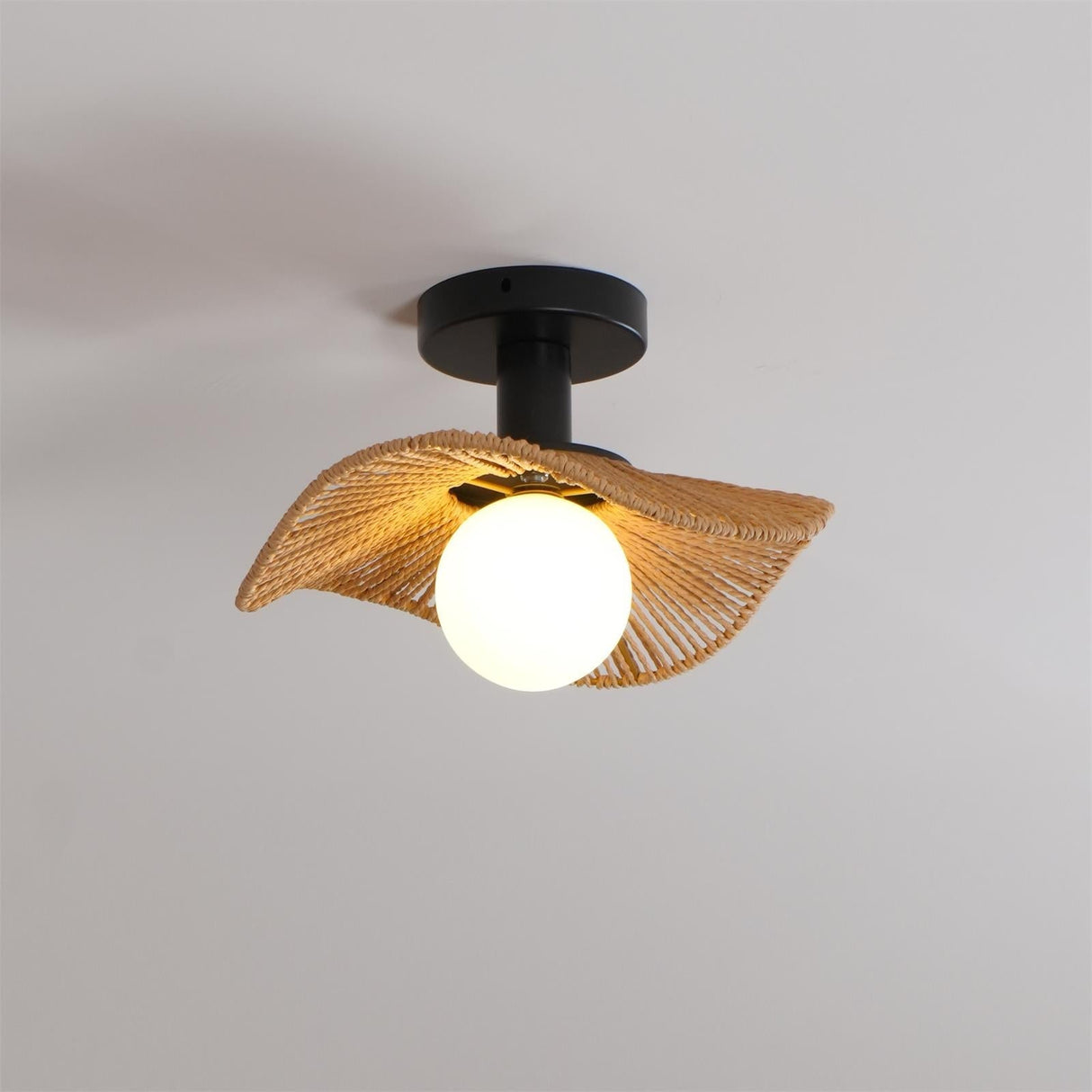Modern Hemp Ceiling Light Natural Woven Wing Design - Product detail 25