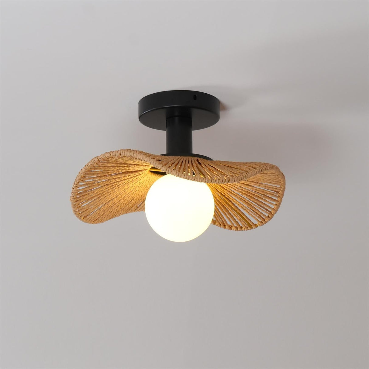 Modern Hemp Ceiling Light Natural Woven Wing Design - Product detail 26