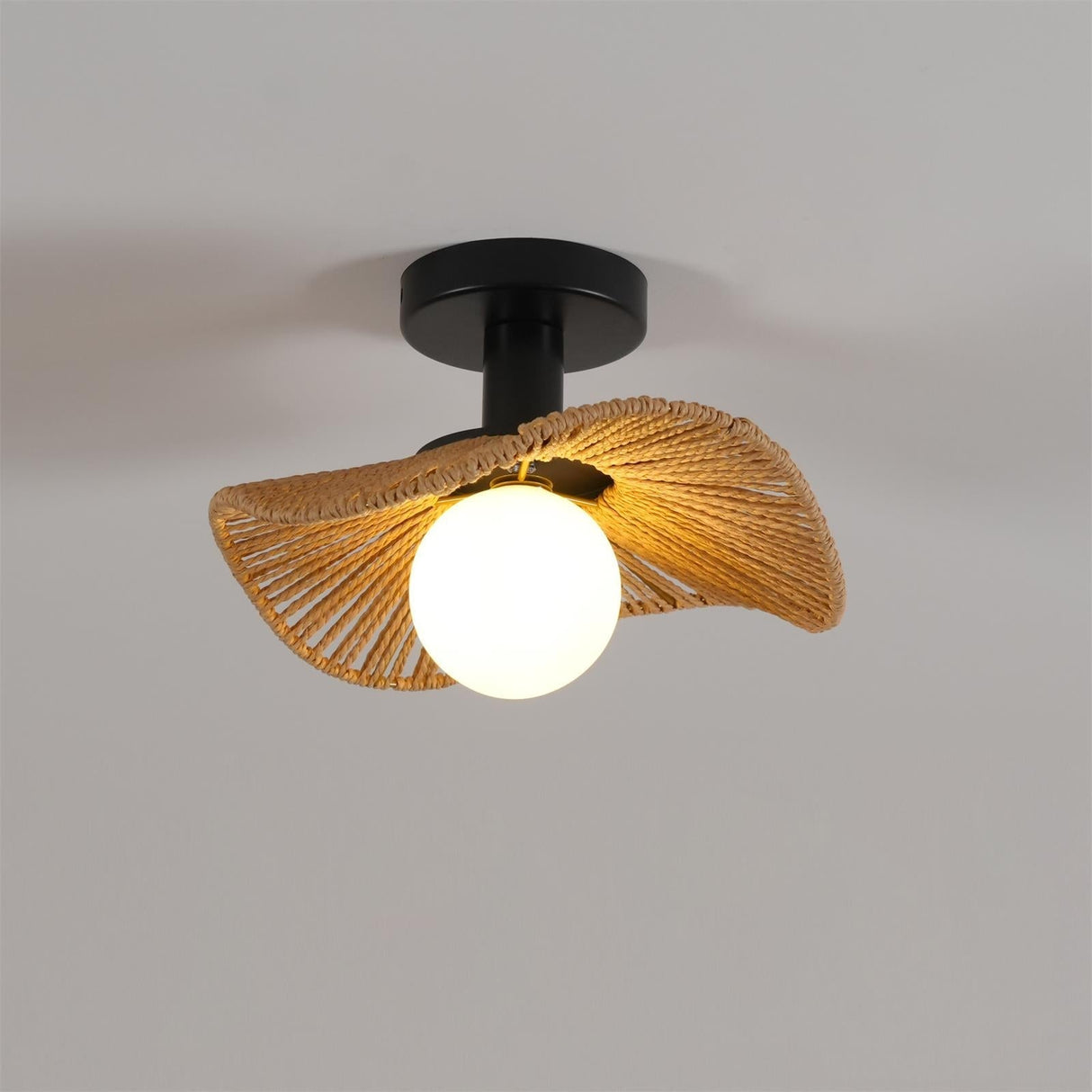 Modern Hemp Ceiling Light Natural Woven Wing Design - Product detail 27