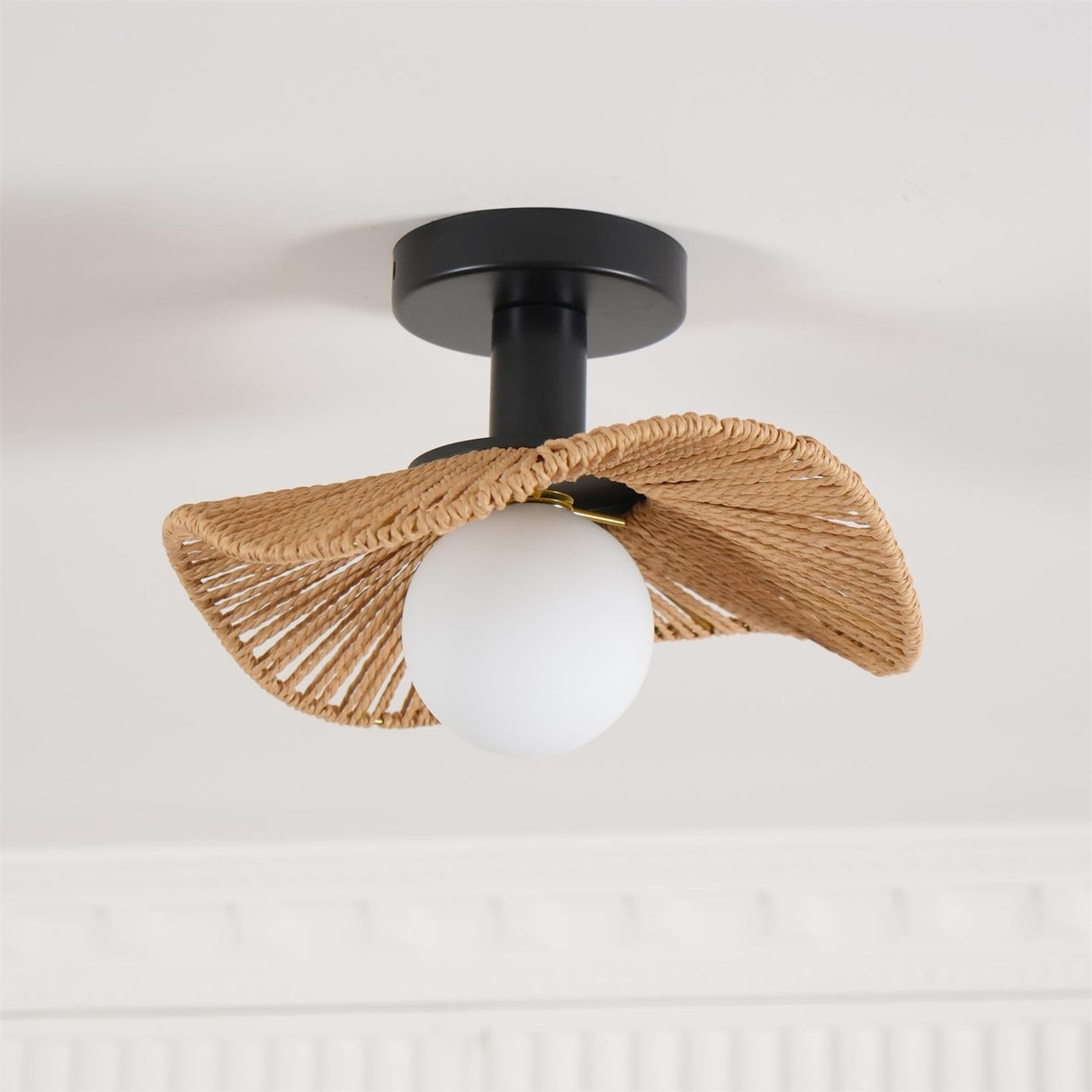 Modern Hemp Ceiling Light Natural Woven Wing Design - Product detail 15