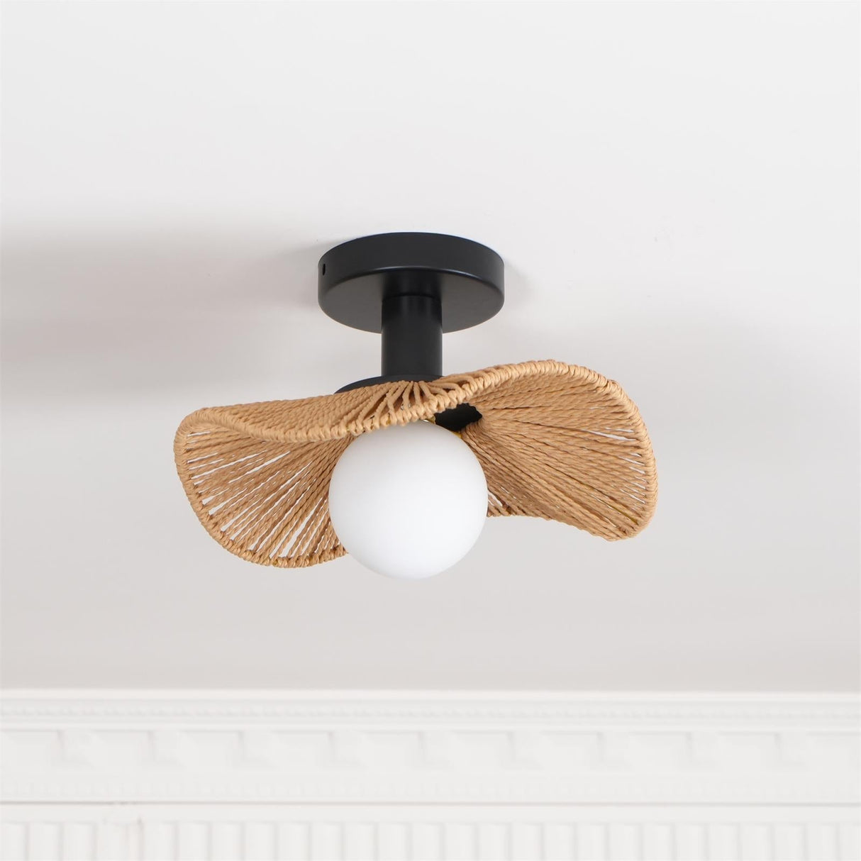 Modern Hemp Ceiling Light Natural Woven Wing Design - Product detail 17