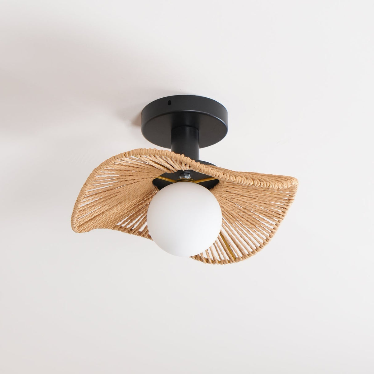 Modern Hemp Ceiling Light Natural Woven Wing Design - Product detail 18