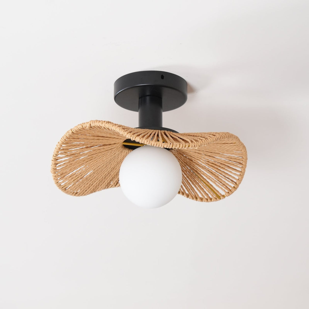 Modern Hemp Ceiling Light Natural Woven Wing Design - Product detail 19