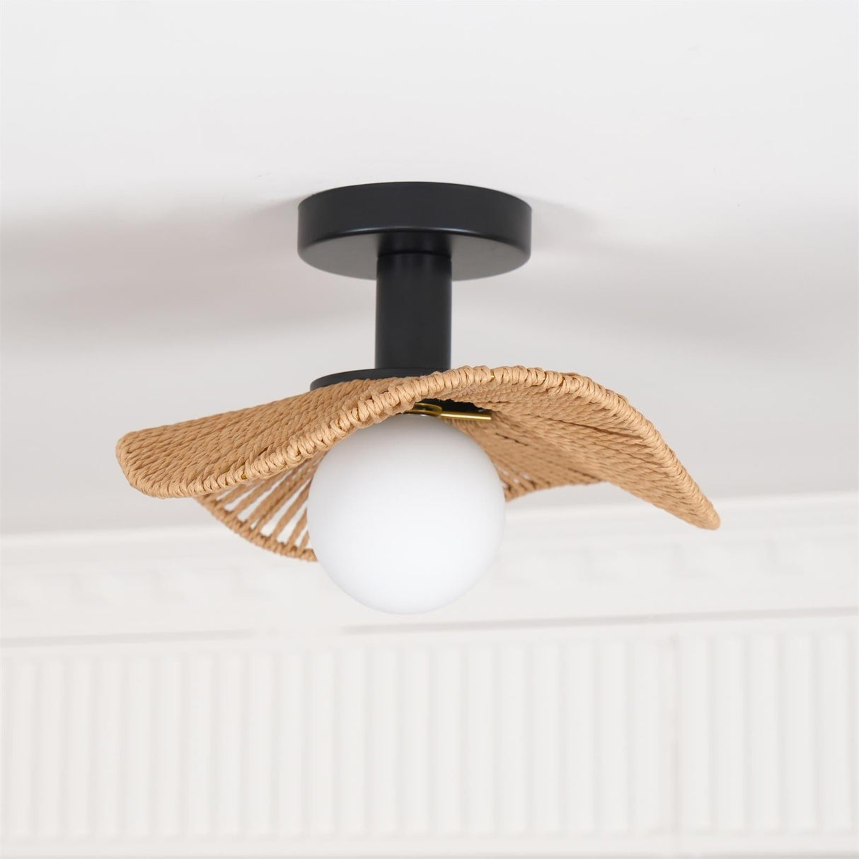 Modern Hemp Ceiling Light Natural Woven Wing Design - Product detail 20
