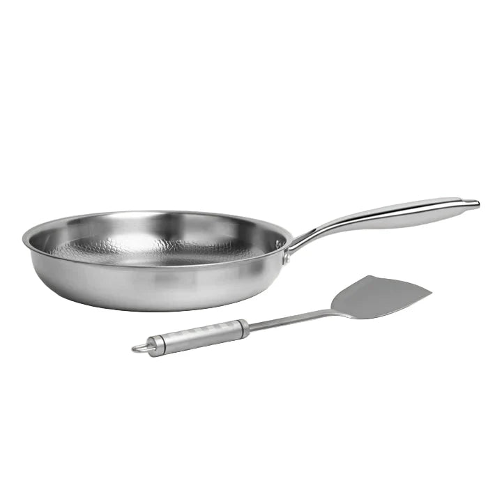 Titanium Hammered Pan Set PFAS-Free Non-Stick Cookware with Matching Utensils - Product showcase