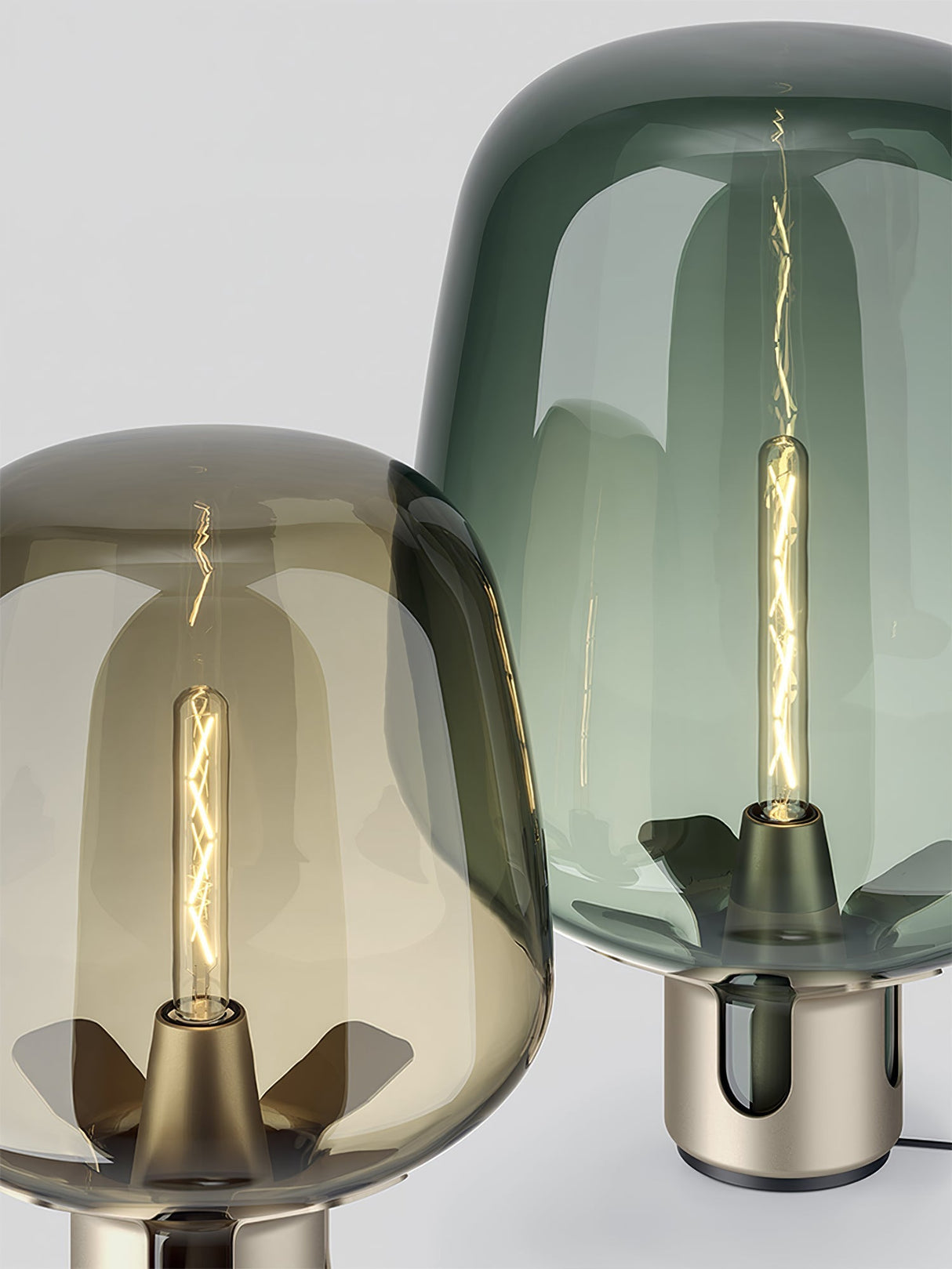 Modern Glass Table Lamp Smoke Dome LED Design - Product detail 7