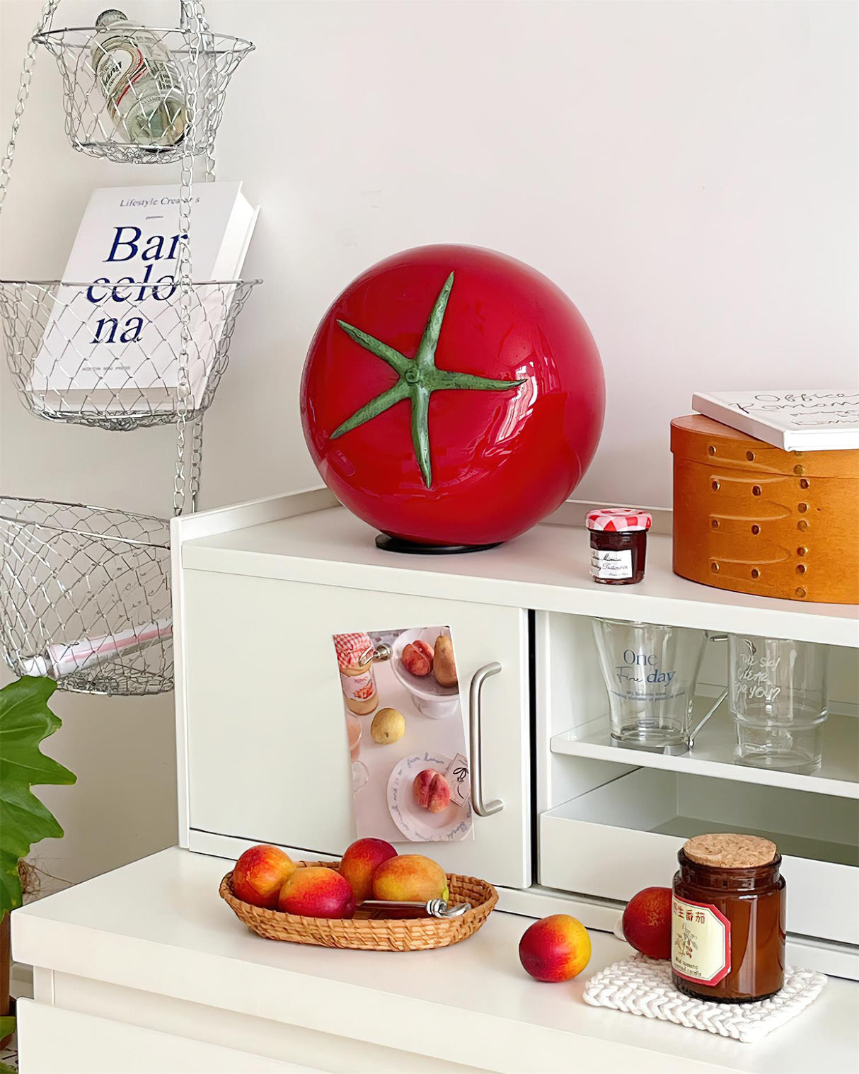 Glass Table Lamp Tomato Inspired Design - Product example