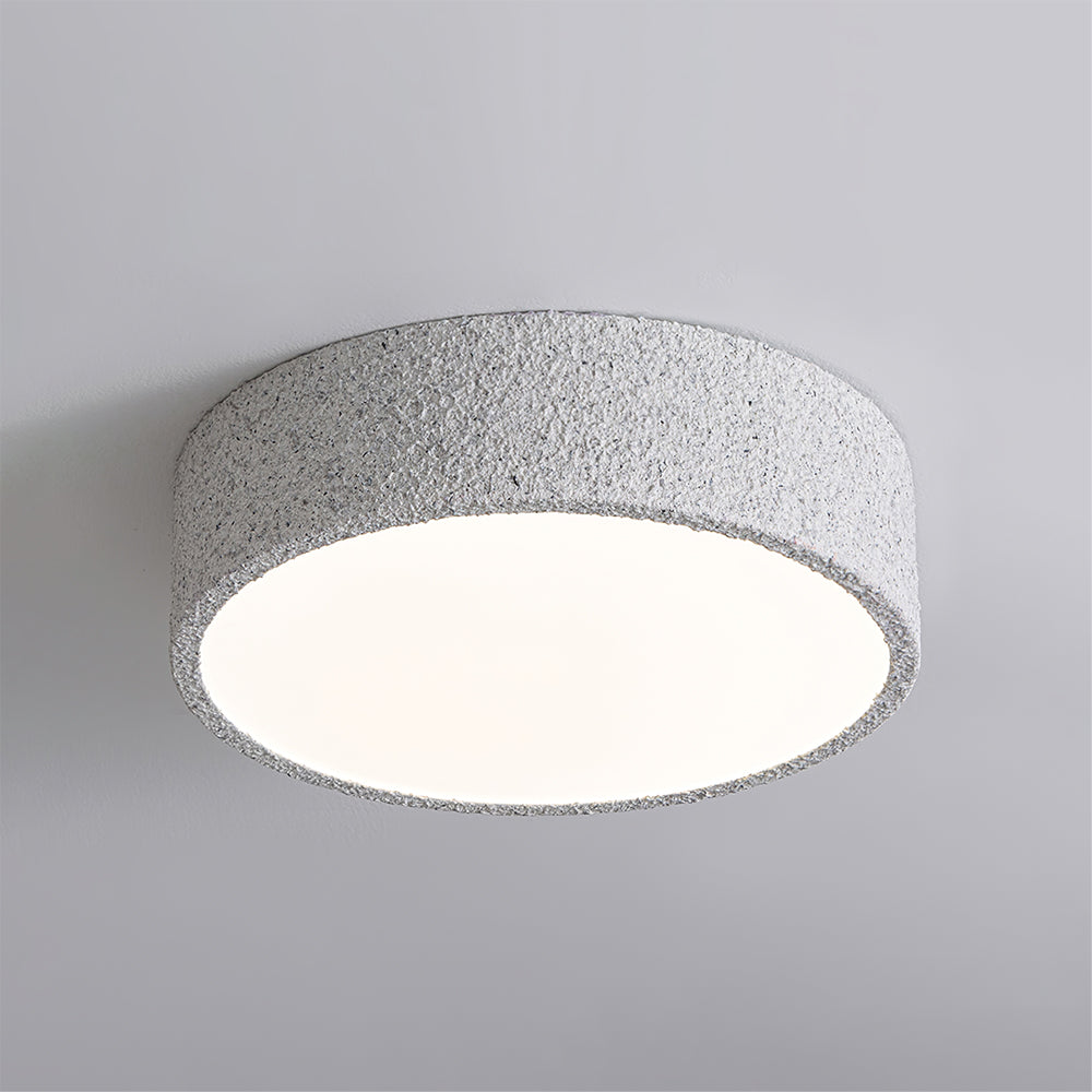 Modern Ceiling Light Brutalist Gray Round Design - Detailed view