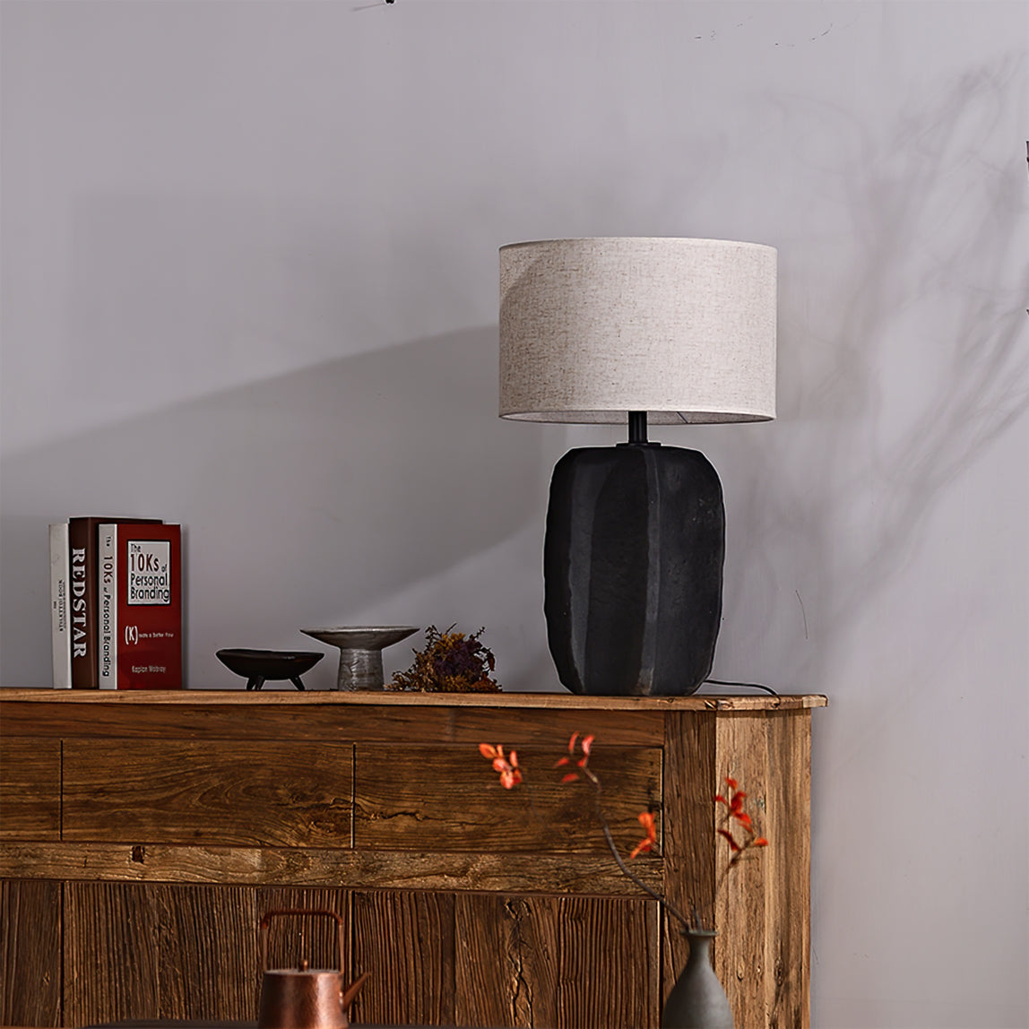 Modern Ceramic Table Lamp Ribbed Base Design - Product detail 7