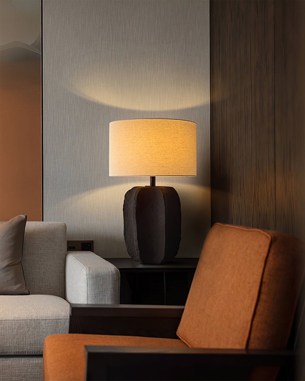 Modern Ceramic Table Lamp Ribbed Base Design - Product detail 23