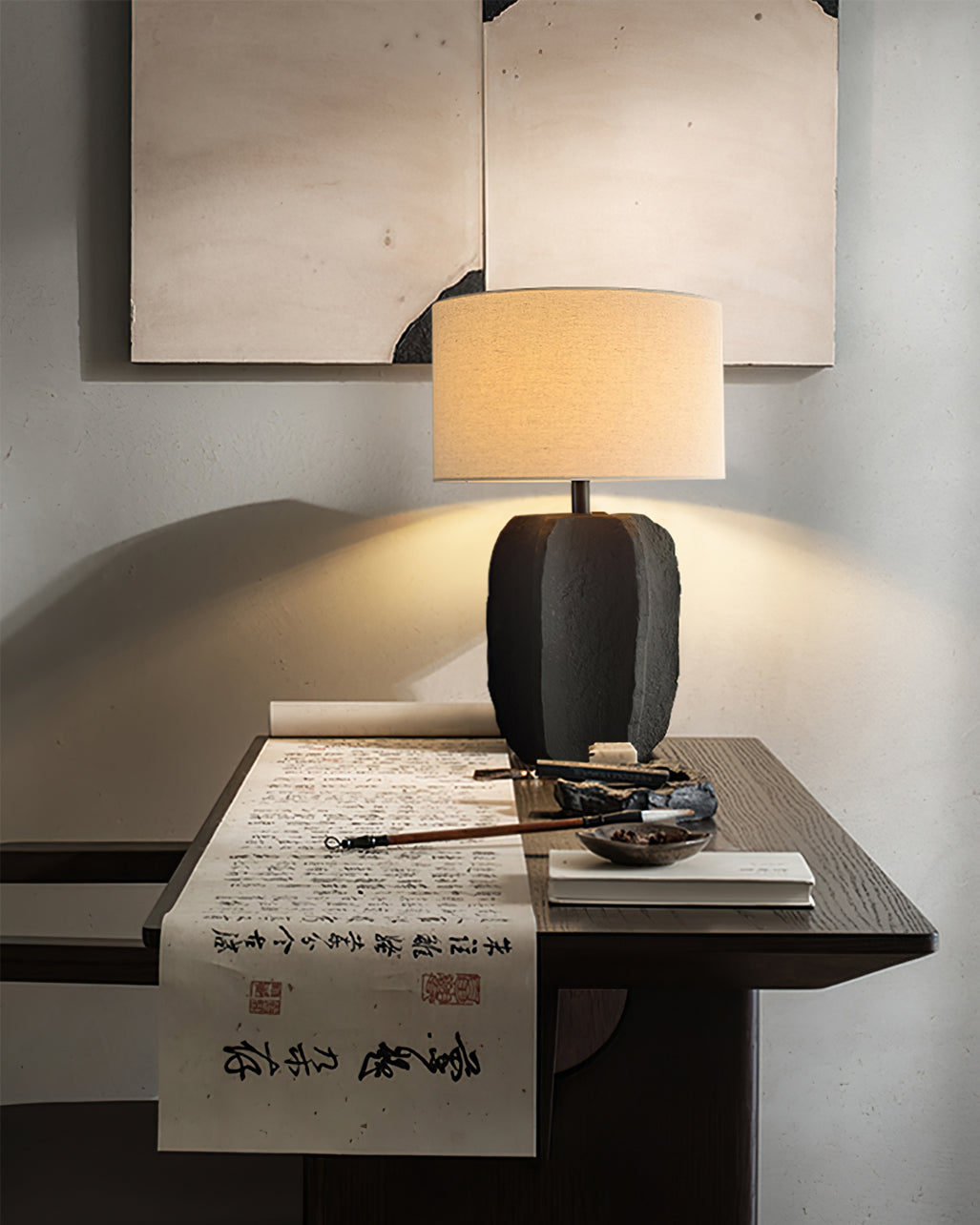 Modern Ceramic Table Lamp Ribbed Base Design - Product detail 22