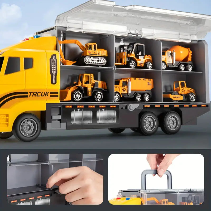 Construction Vehicle Toy Set Interactive Play Mat And Storage Case - Product example