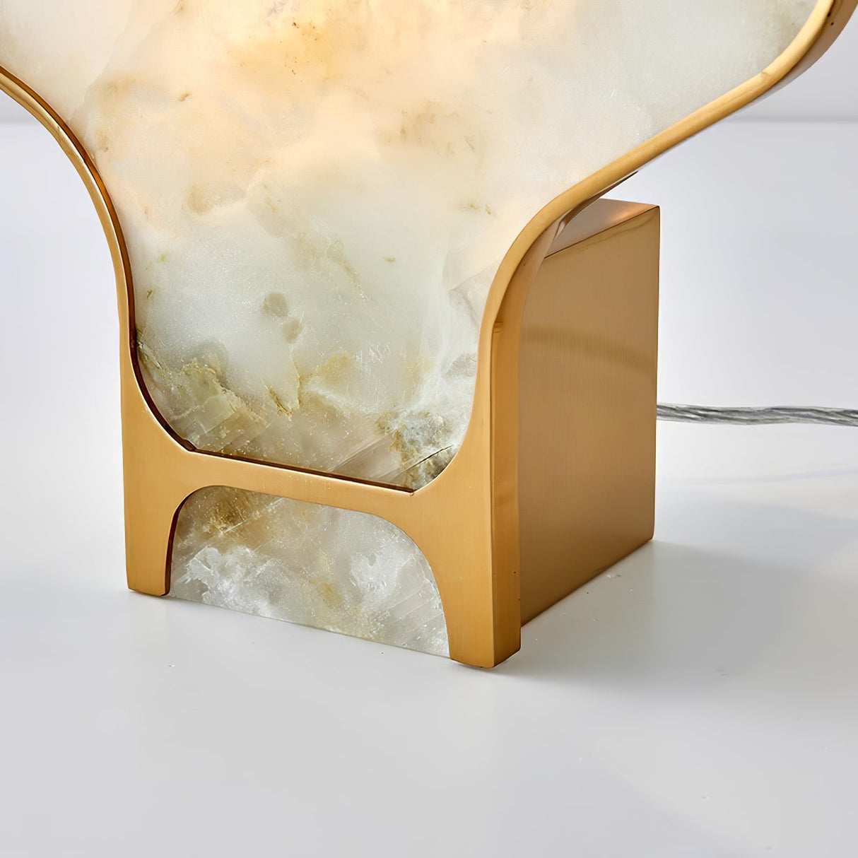 Alabaster Table Lamp Gold Metal Frame with Natural Stone Shade - Product detail 5