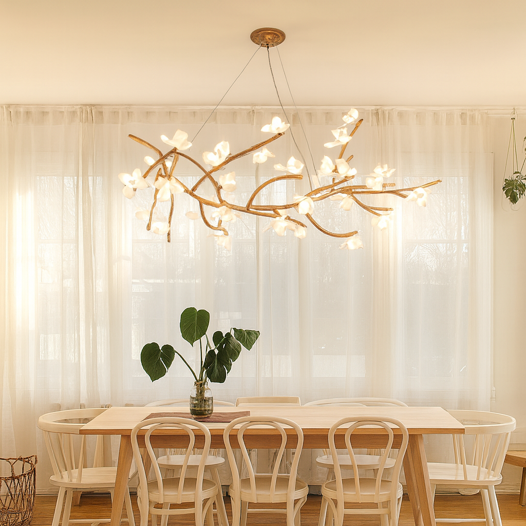 Branch Chandelier Organic Glass Flower LED Design - Product detail 4