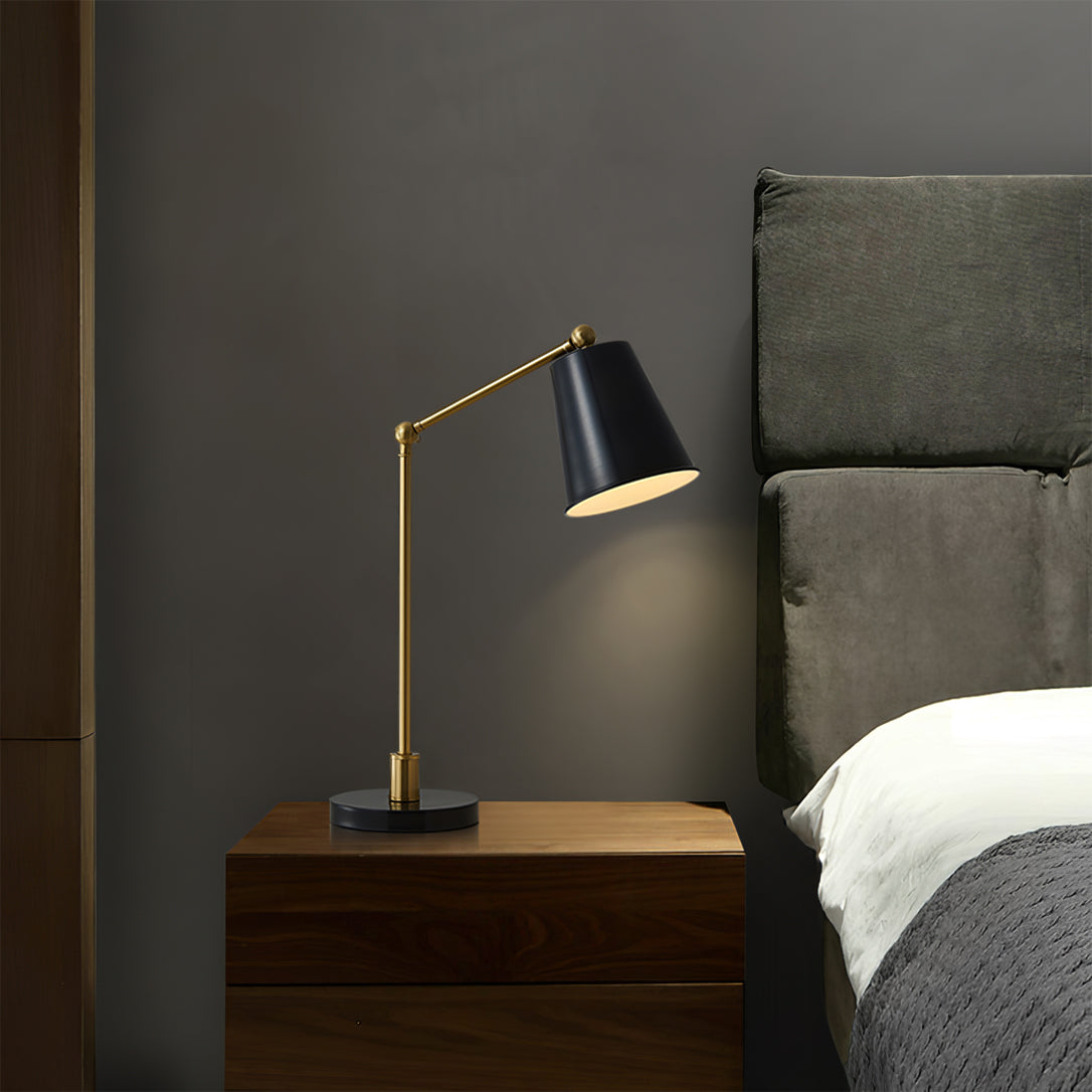 Modern Task Desk Lamp Brass and Black Metal Design - Product example