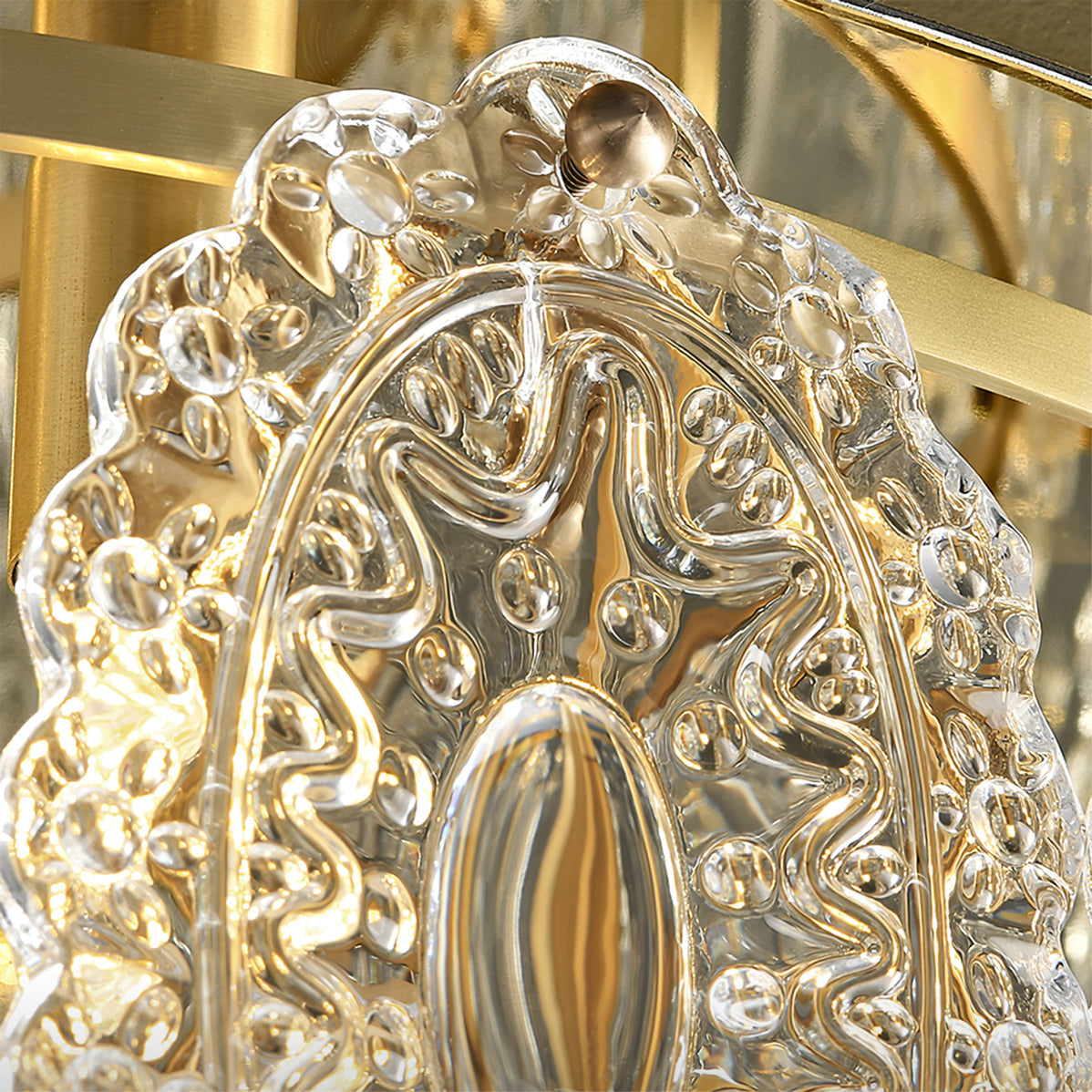 Crystal Ceiling Light Copper Frame Glass Droplets - Product detail 9