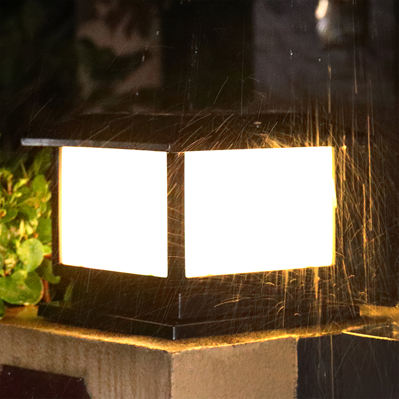 Modern Solar Lantern  Black Metal Garden Light - Product detail 15