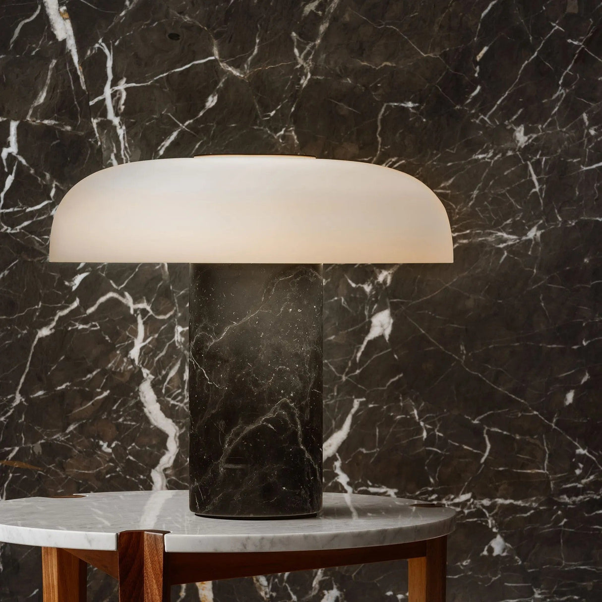 Modern Table Lamp Black Marble Glass Design - Product example
