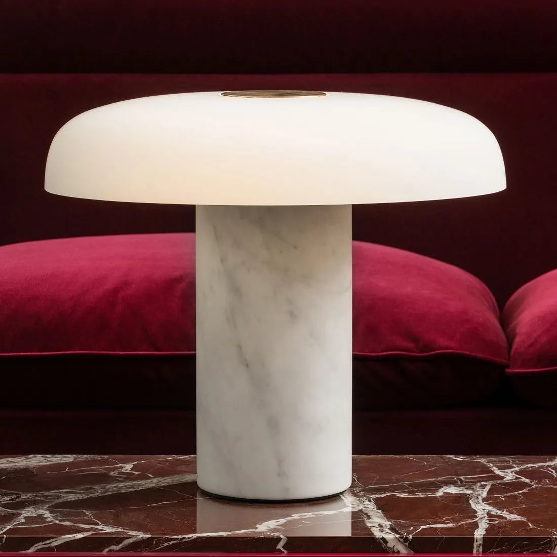 Modern Table Lamp Black Marble Glass Design - Product detail 5