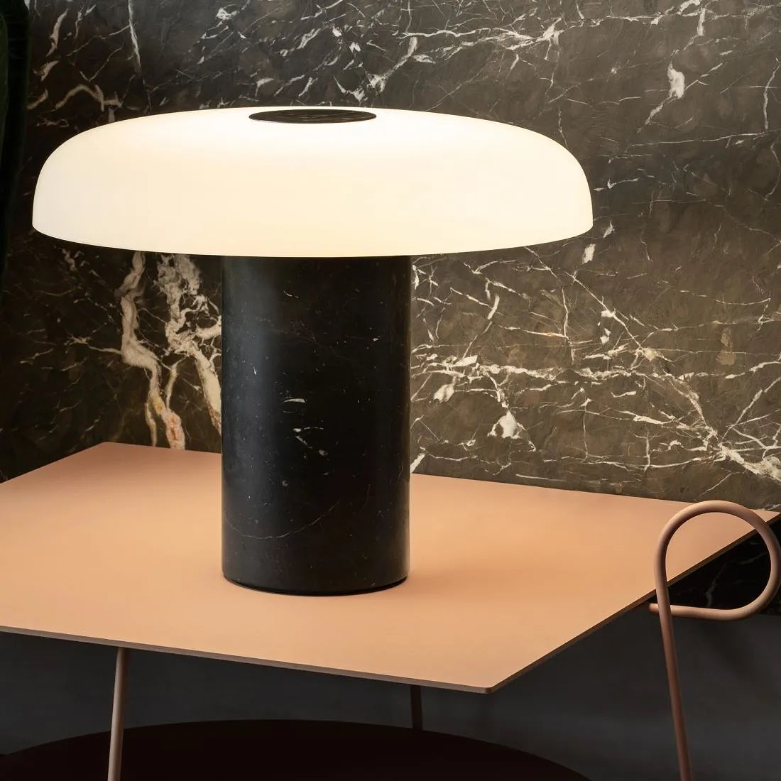 Modern Table Lamp Black Marble Glass Design - Product detail 7