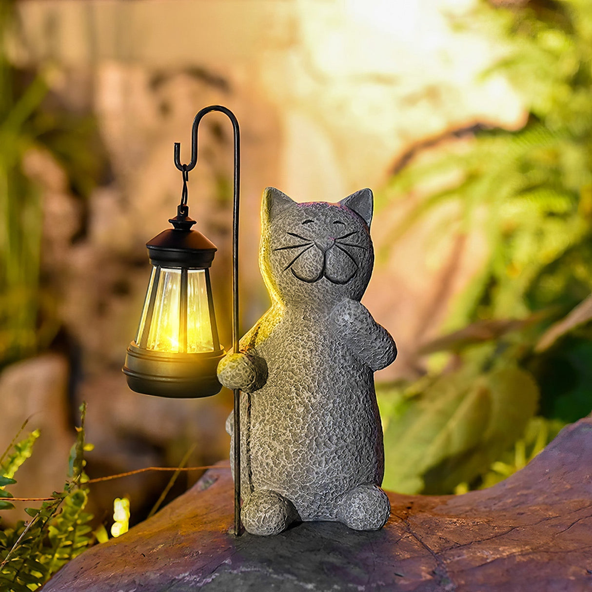 Solar Garden Cat Lantern  Weather-Resistant Decorative Light - Product detail 5