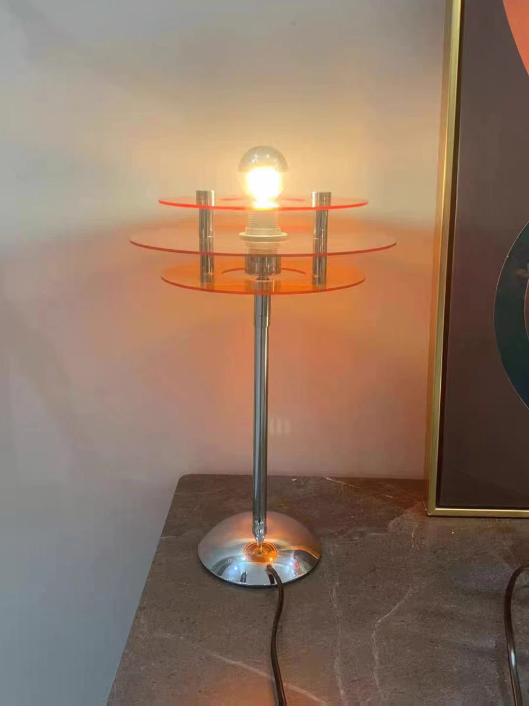 Modern Geometric Table Lamp Orange Acrylic Disc Design - Product detail 25