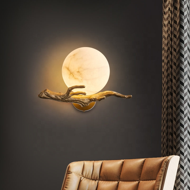 Modern Marble Wall Light Brass Branch Design - Product detail 7