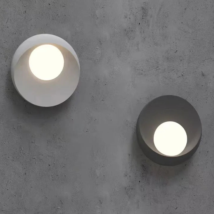 Modern LED Wall Light  Circular Black Metal Sconce - Product example