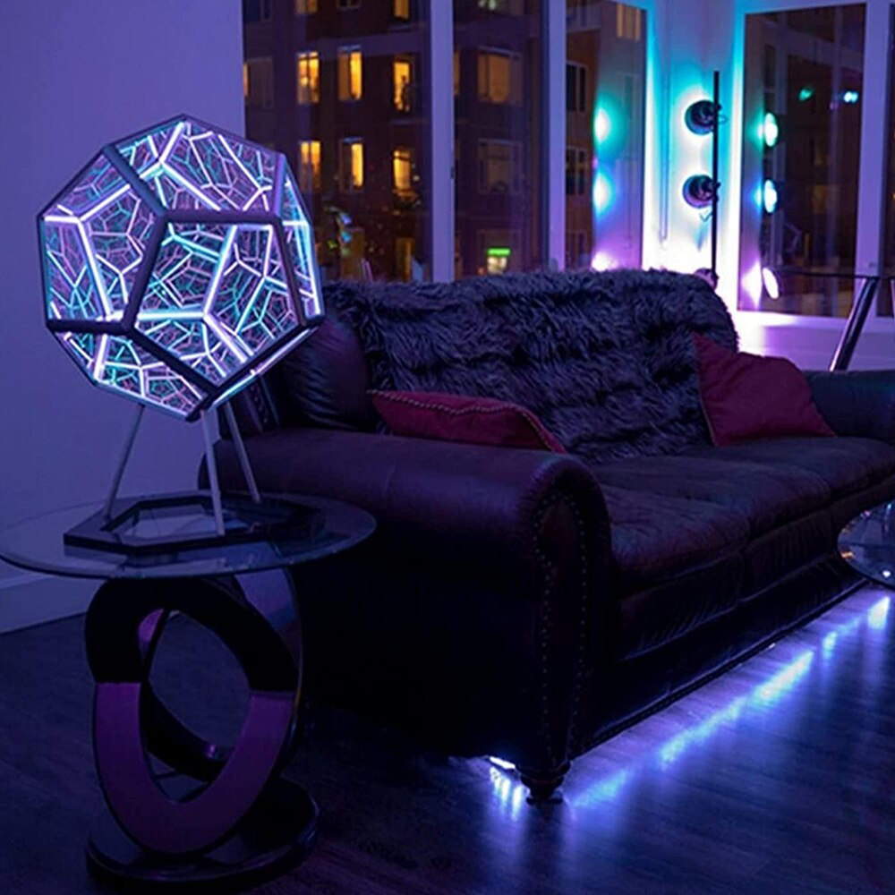 Geometric LED Lamp  Multi-Color Infinity Pattern - Product example